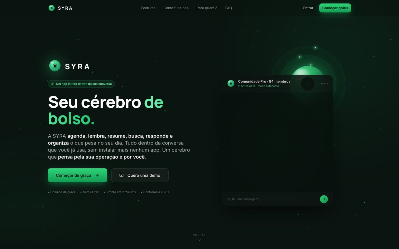 Interface do sistema SYRA